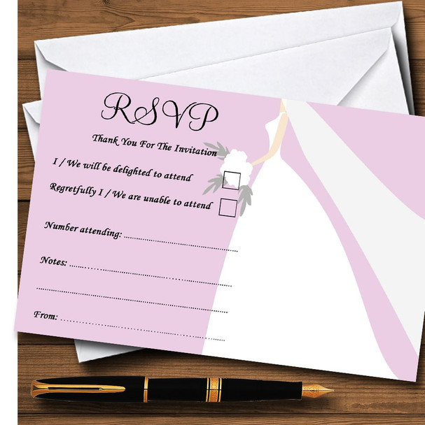 Pink Bride Personalised RSVP Cards