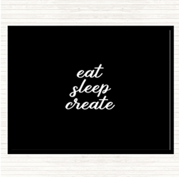 Black White Eat Sleep Quote Mouse Mat Pad