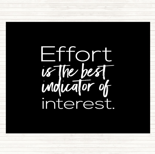 Black White Effort Is The Best Indicator Quote Mouse Mat Pad