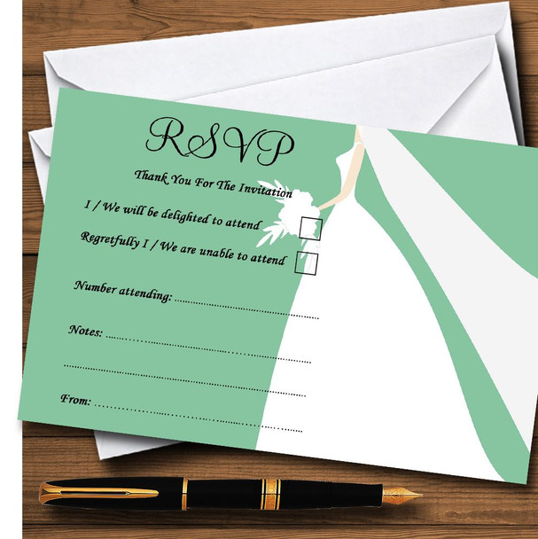 Green Bride Personalised RSVP Cards