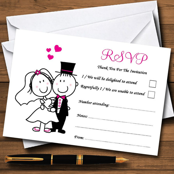 Bride And Groom Personalised RSVP Cards