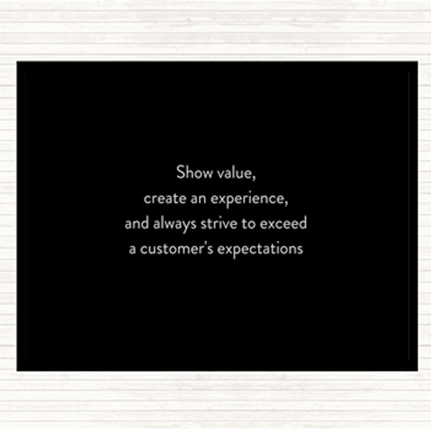 Black White Exceed Customers Expectations Quote Dinner Table Placemat