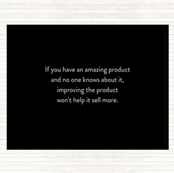 Black White Amazing Product Quote Dinner Table Placemat