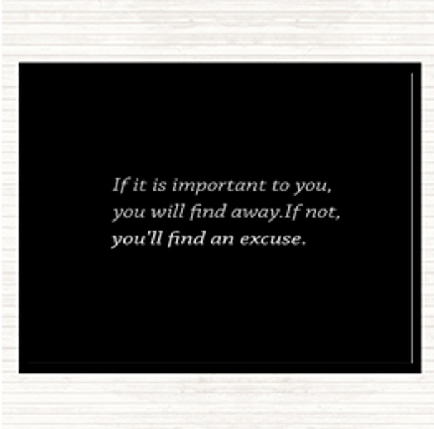 Black White Find A Way Quote Dinner Table Placemat