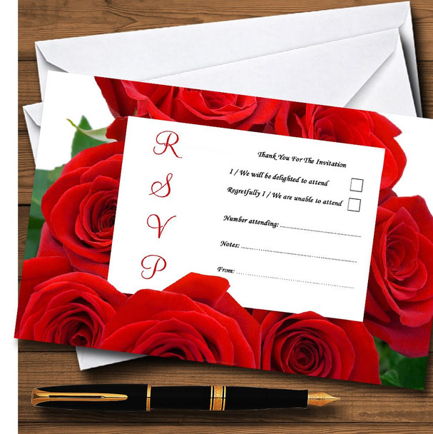 Red Rose Love Letter Personalised RSVP Cards