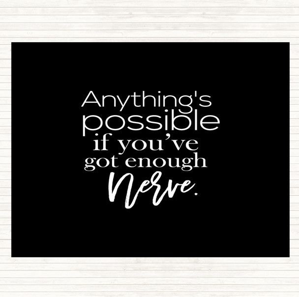 Black White Anything's Possible Quote Mouse Mat Pad