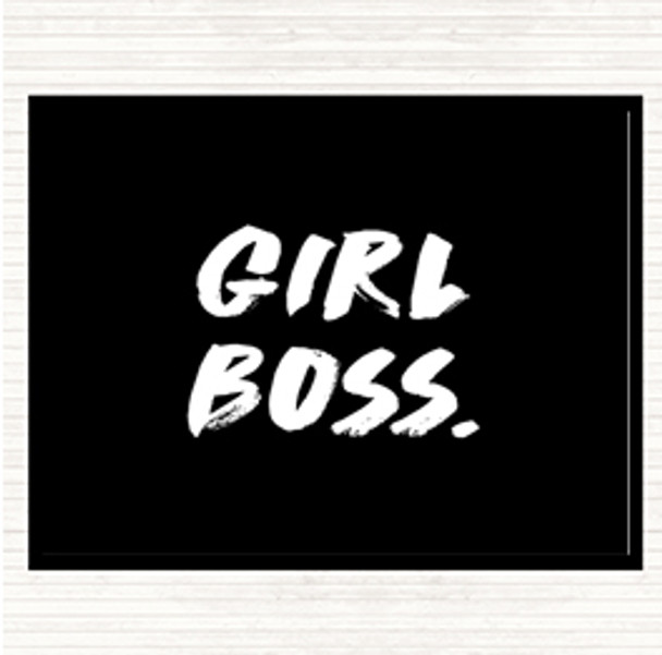 Black White Girl Boss Bold Quote Mouse Mat Pad