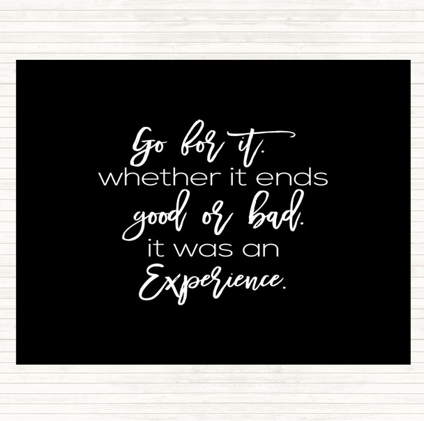 Black White Go For It Quote Dinner Table Placemat
