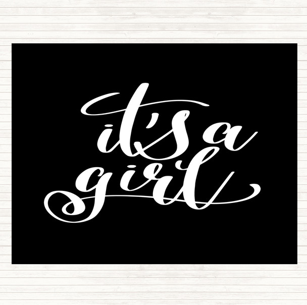 Black White A Girl Quote Dinner Table Placemat