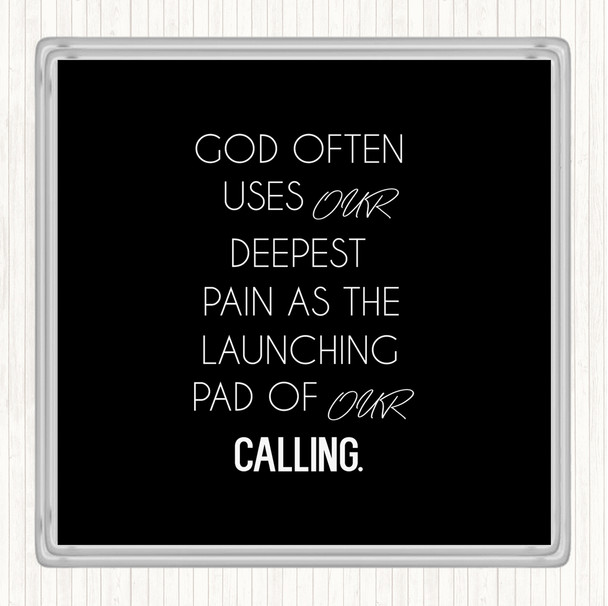 Black White God Often Uses Quote Drinks Mat Coaster