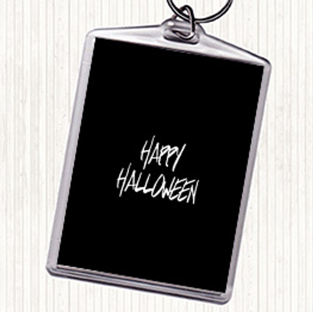 Black White Halloween Quote Bag Tag Keychain Keyring