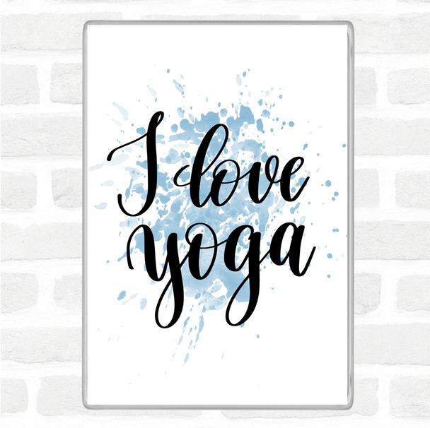 Blue White I Love Yoga Inspirational Quote Jumbo Fridge Magnet