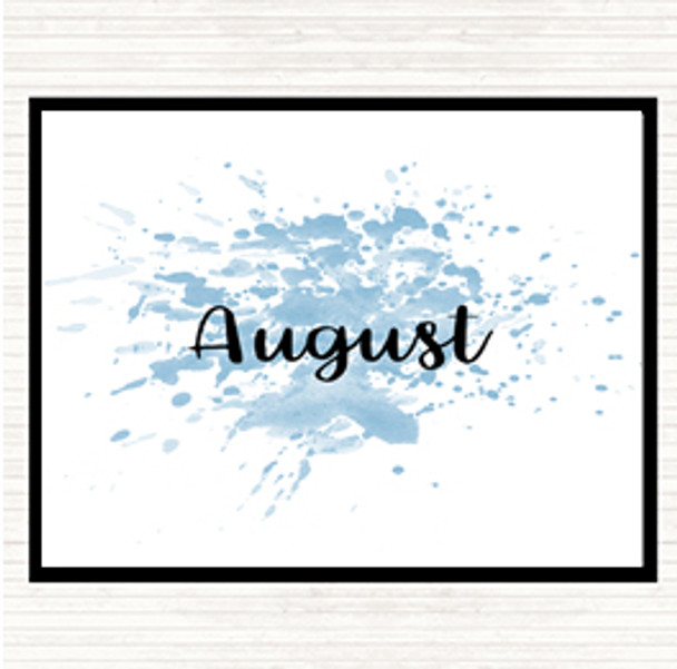 Blue White August Inspirational Quote Mouse Mat Pad