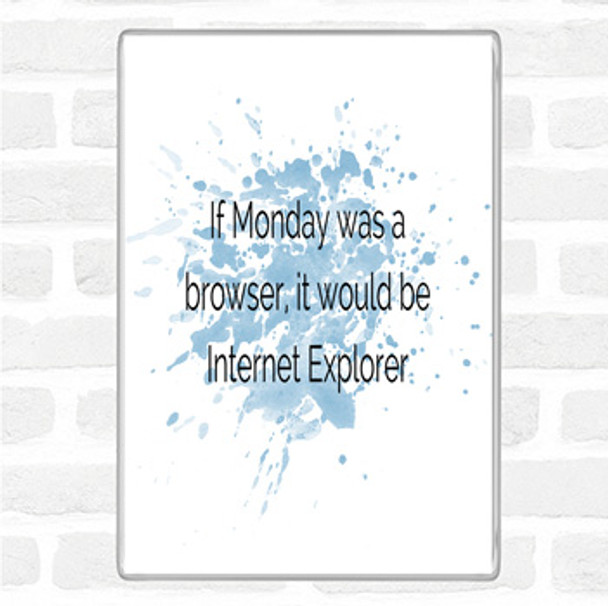 Blue White If Monday Was A Browser Inspirational Quote Jumbo Fridge Magnet