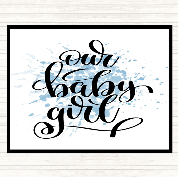 Blue White Baby Girl Inspirational Quote Mouse Mat Pad