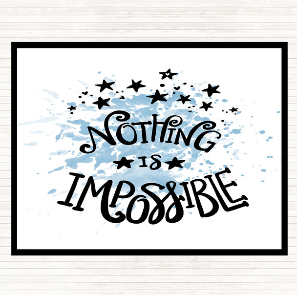 Blue White Impossible Unicorn Inspirational Quote Mouse Mat Pad