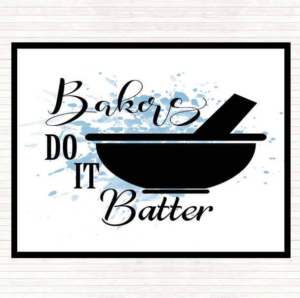 Blue White Bakers Do It Batter Inspirational Quote Dinner Table Placemat