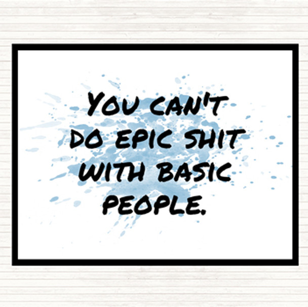 Blue White Basic People Inspirational Quote Mouse Mat Pad