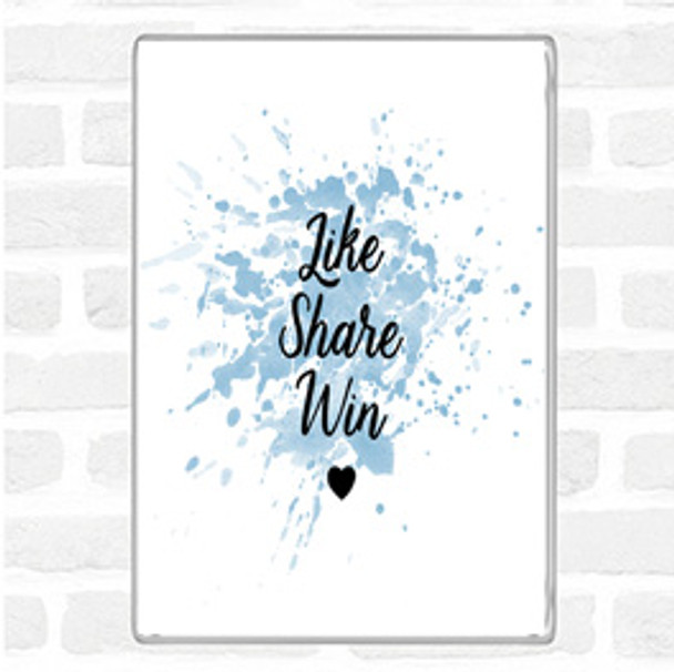 Blue White Like Share Win Inspirational Quote Jumbo Fridge Magnet