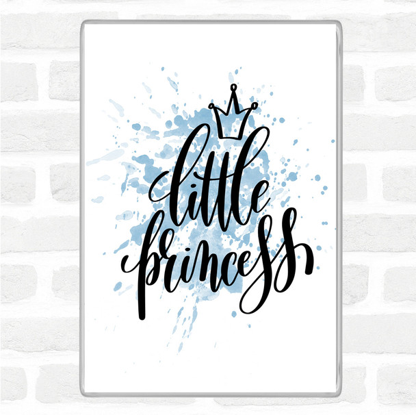 Blue White Little Princess Inspirational Quote Jumbo Fridge Magnet
