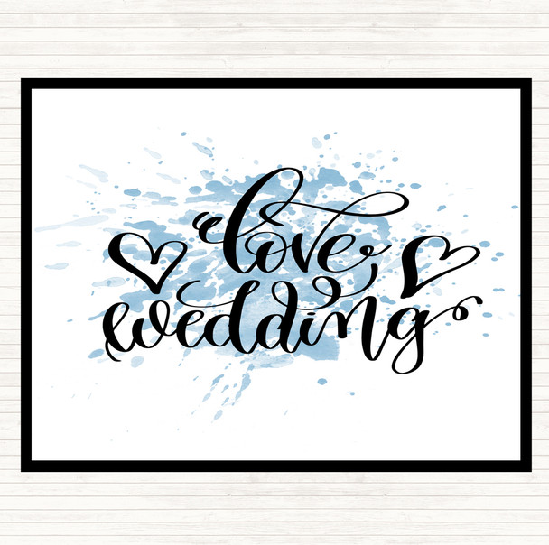 Blue White Love Wedding Inspirational Quote Mouse Mat Pad