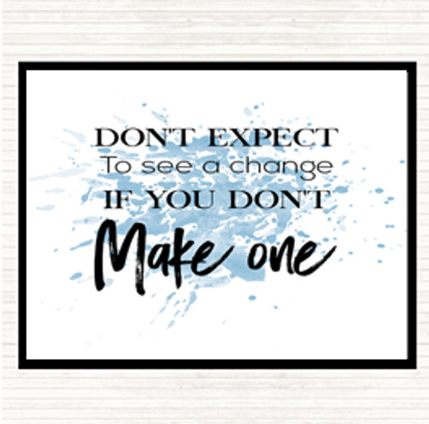 Blue White Make One Inspirational Quote Mouse Mat Pad