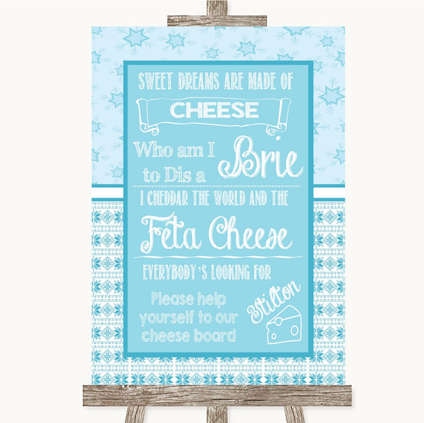 Winter Blue Cheese Board Song Personalised Wedding Sign