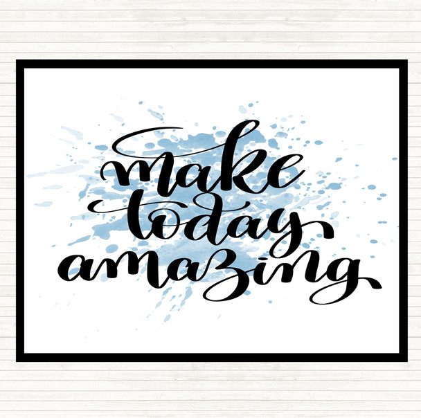 Blue White Make Today Amazing Swirl Inspirational Quote Mouse Mat Pad