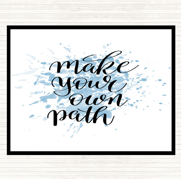 Blue White Make Your Own Path Swirl Inspirational Quote Mouse Mat Pad