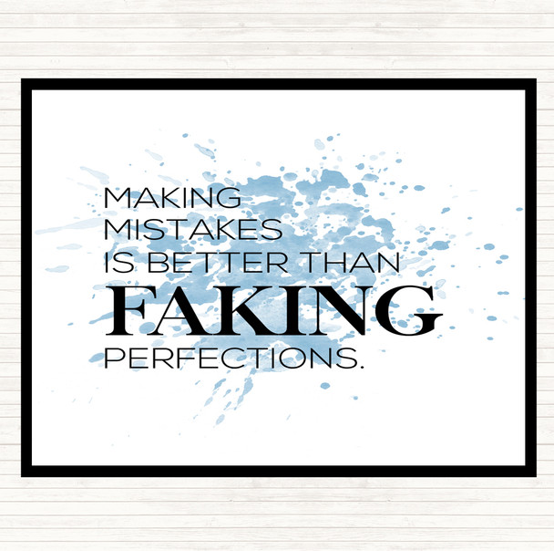 Blue White Making Mistakes Inspirational Quote Dinner Table Placemat