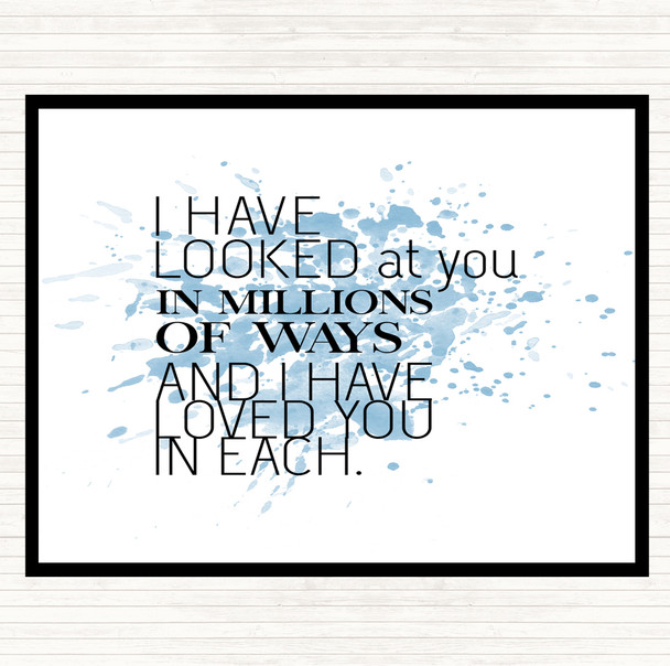 Blue White Million Ways Inspirational Quote Dinner Table Placemat