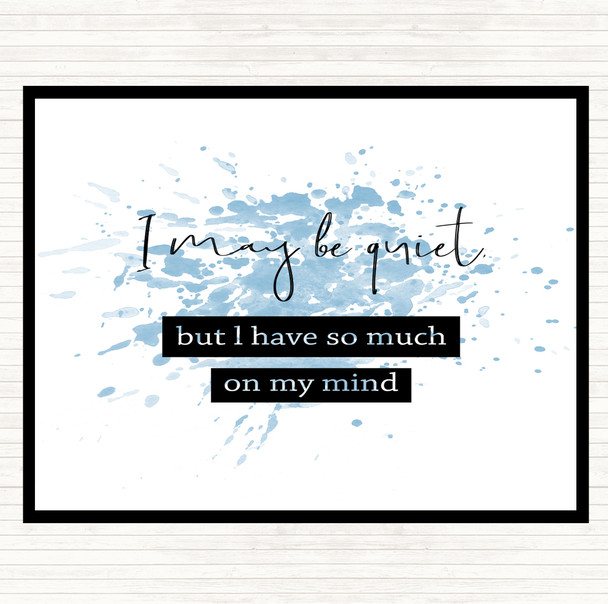 Blue White Much On My Mind Inspirational Quote Dinner Table Placemat