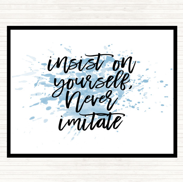 Blue White Never Imitate Inspirational Quote Dinner Table Placemat