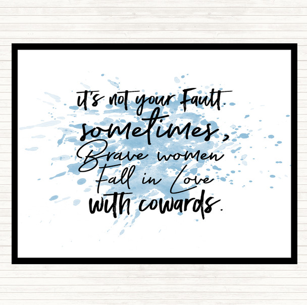 Blue White Not Your Fault Inspirational Quote Mouse Mat Pad
