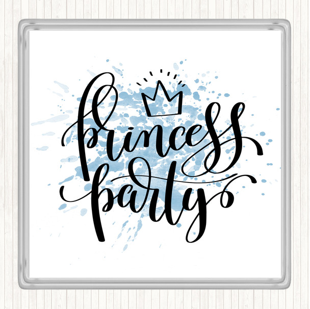 Blue White Princess Party Inspirational Quote Drinks Mat Coaster