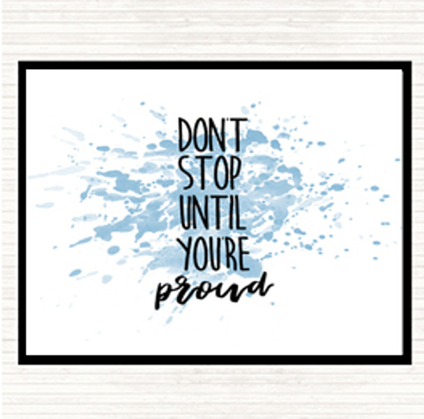 Blue White Proud Inspirational Quote Mouse Mat Pad