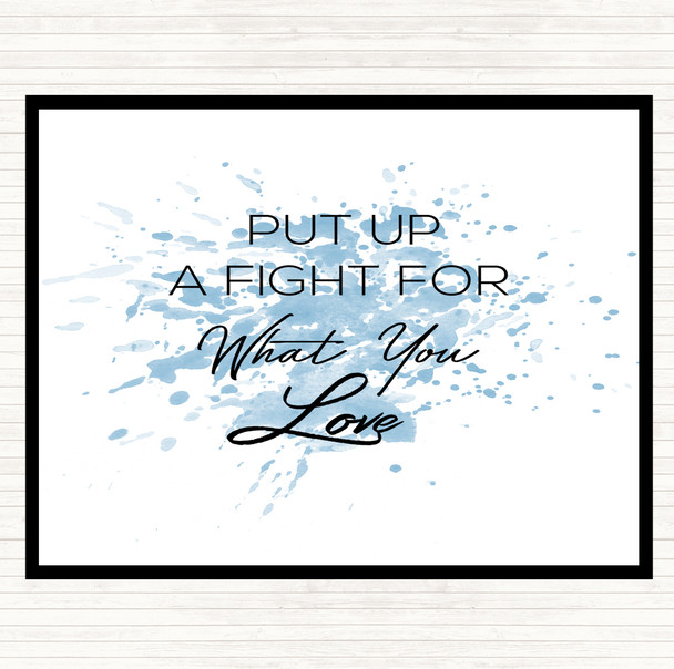 Blue White Put Up A Fight Inspirational Quote Dinner Table Placemat