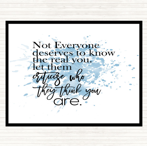 Blue White Real You Inspirational Quote Mouse Mat Pad