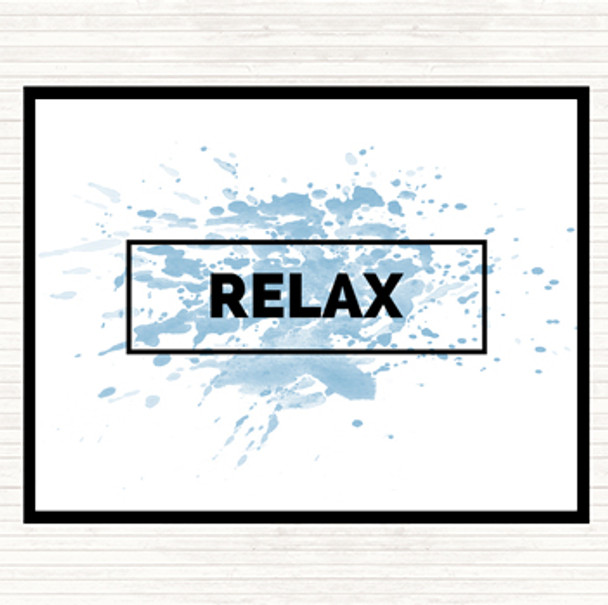 Blue White Relax Boxed Inspirational Quote Mouse Mat Pad