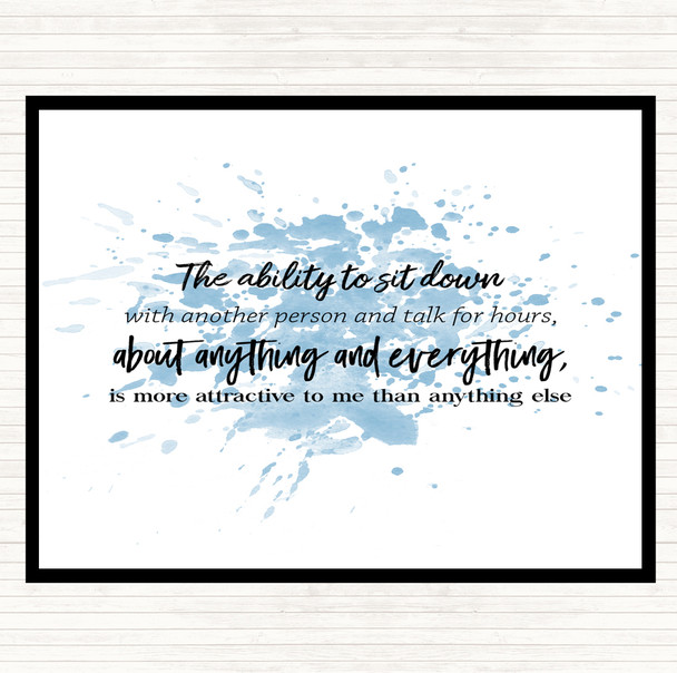 Blue White Ability To Sit Down Inspirational Quote Mouse Mat Pad
