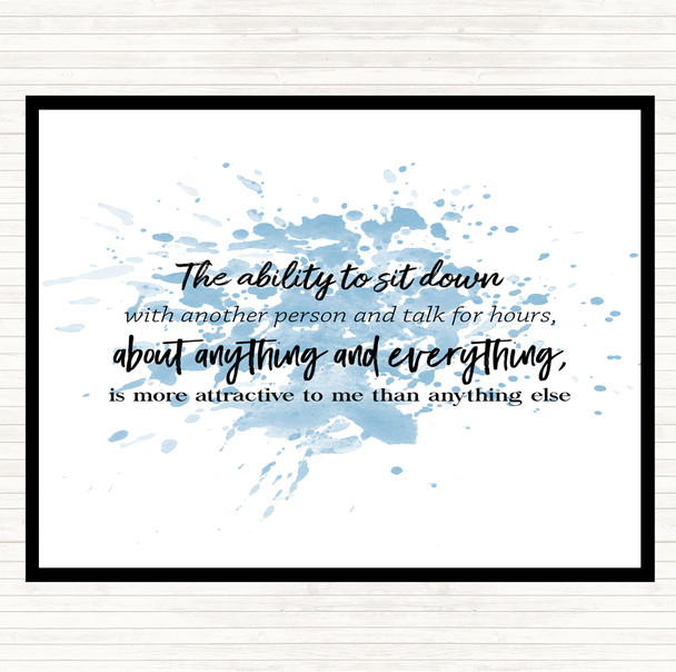 Blue White Ability To Sit Down Inspirational Quote Dinner Table Placemat