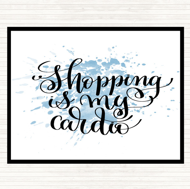 Blue White Shopping Is My Cardio Inspirational Quote Mouse Mat Pad