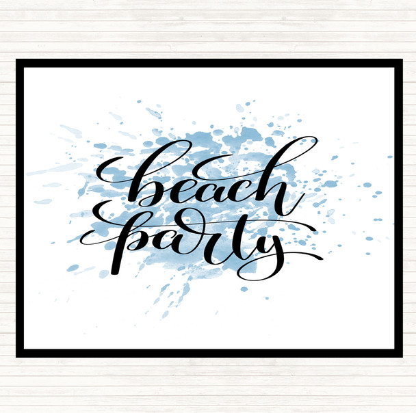 Blue White Beach Party Inspirational Quote Mouse Mat Pad