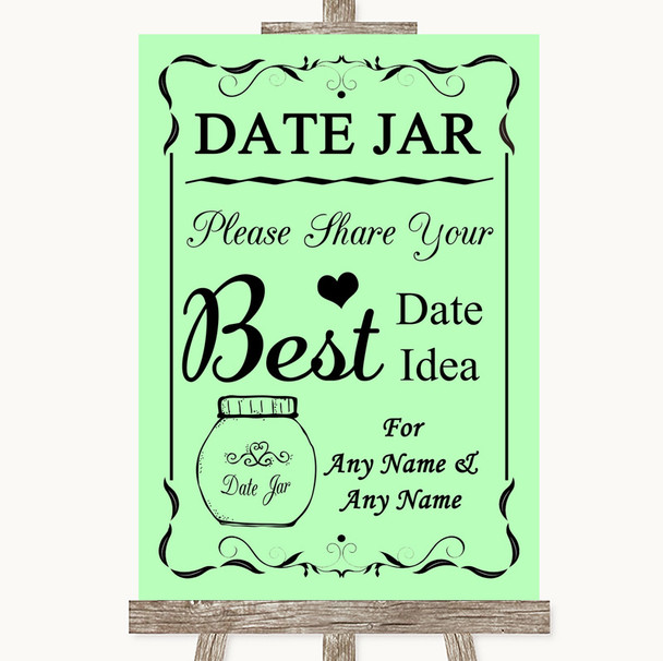 Green Date Jar Guestbook Personalised Wedding Sign