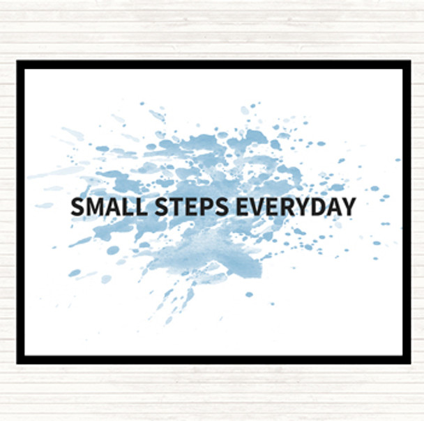 Blue White Small Steps Everyday Inspirational Quote Dinner Table Placemat