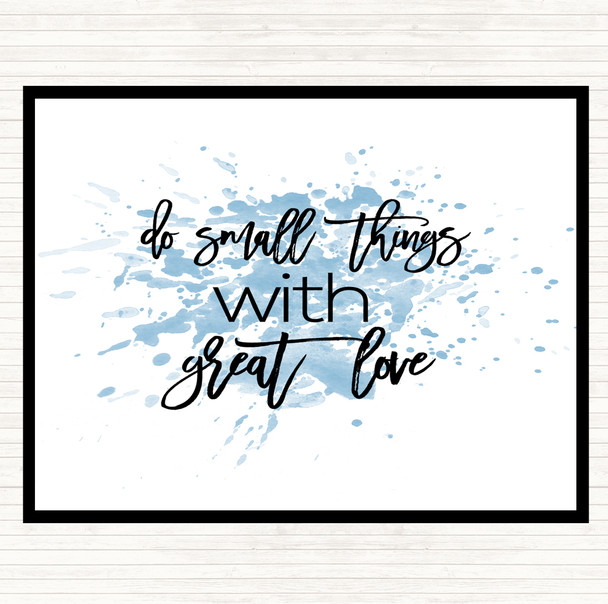 Blue White Small Things Inspirational Quote Mouse Mat Pad