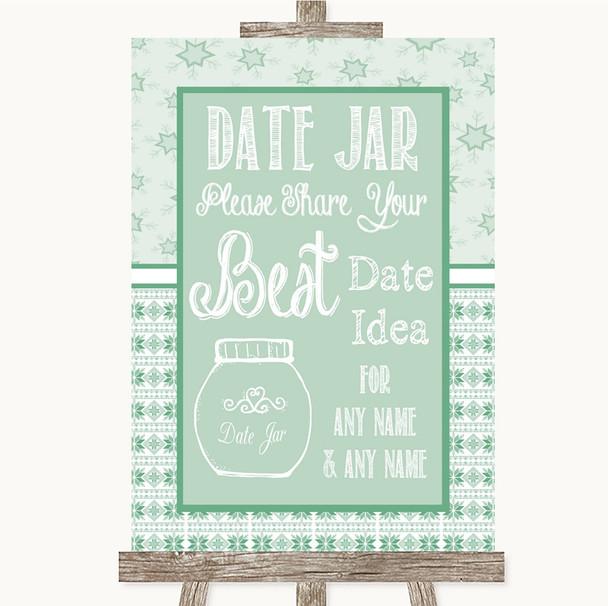 Winter Green Date Jar Guestbook Personalised Wedding Sign