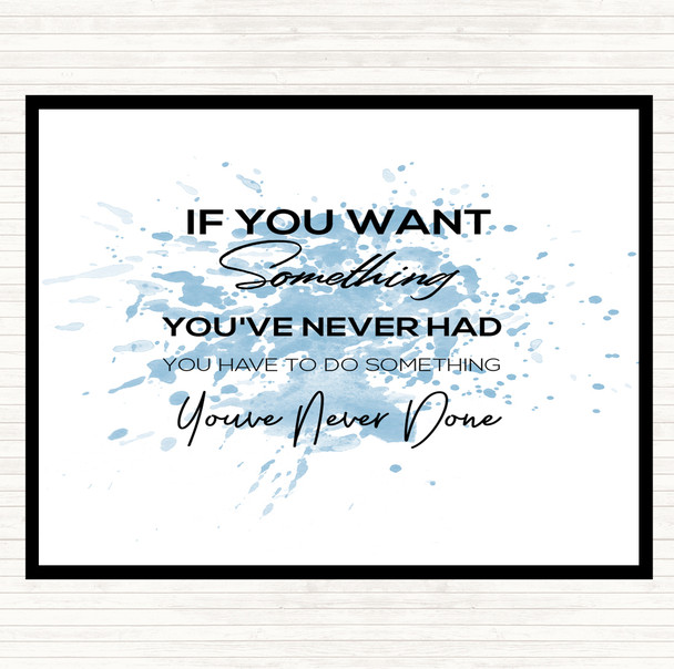 Blue White Something You've Never Done Inspirational Quote Mouse Mat Pad