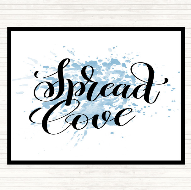 Blue White Spread Love Inspirational Quote Dinner Table Placemat