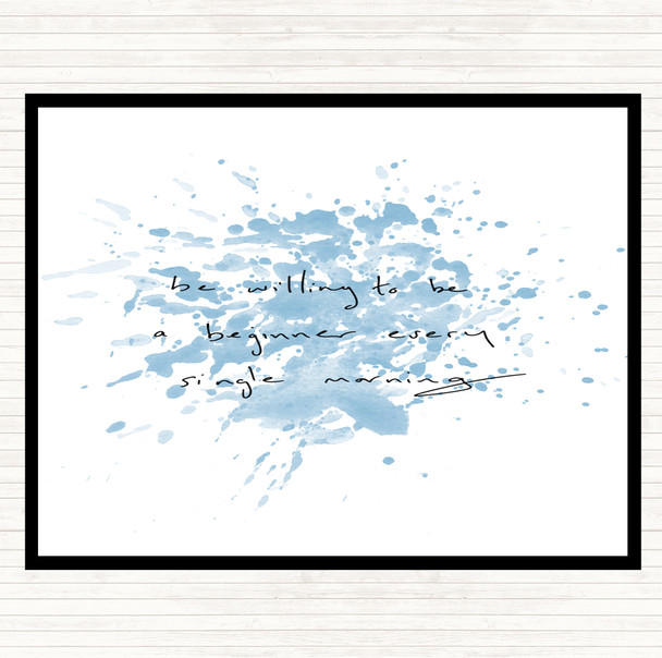 Blue White Beginner Every Morning Inspirational Quote Dinner Table Placemat